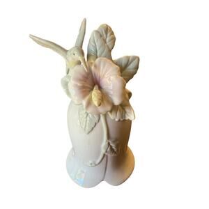 Vintage 1989 San Francisco Music Box Company Music Box Hummingbird and Flower